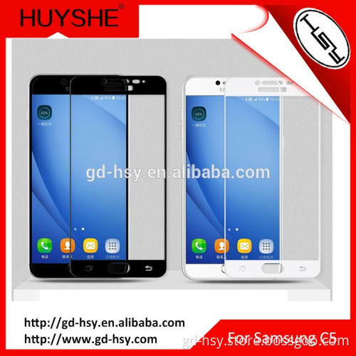 For Mobile Phone Samsung Galaxy C5 Premium Full Cover Tempered Glass Screen Film Protector Silk Print for Samsung C5000